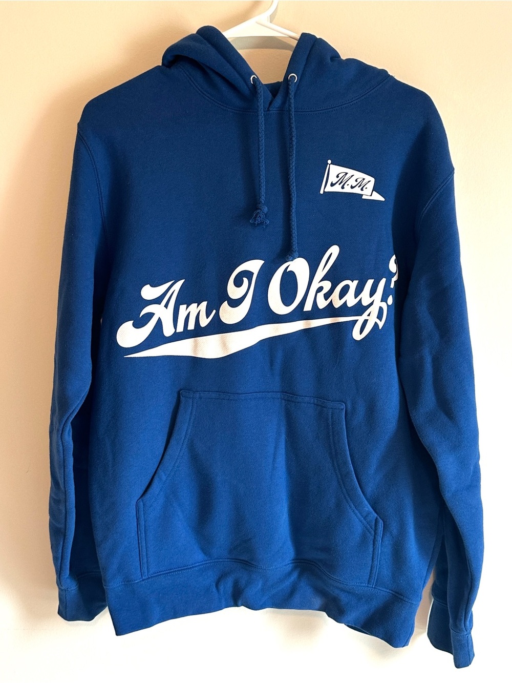 Megan Moroney Hoodie Adult Small
Blue Fleece Pullover Am I Ok?